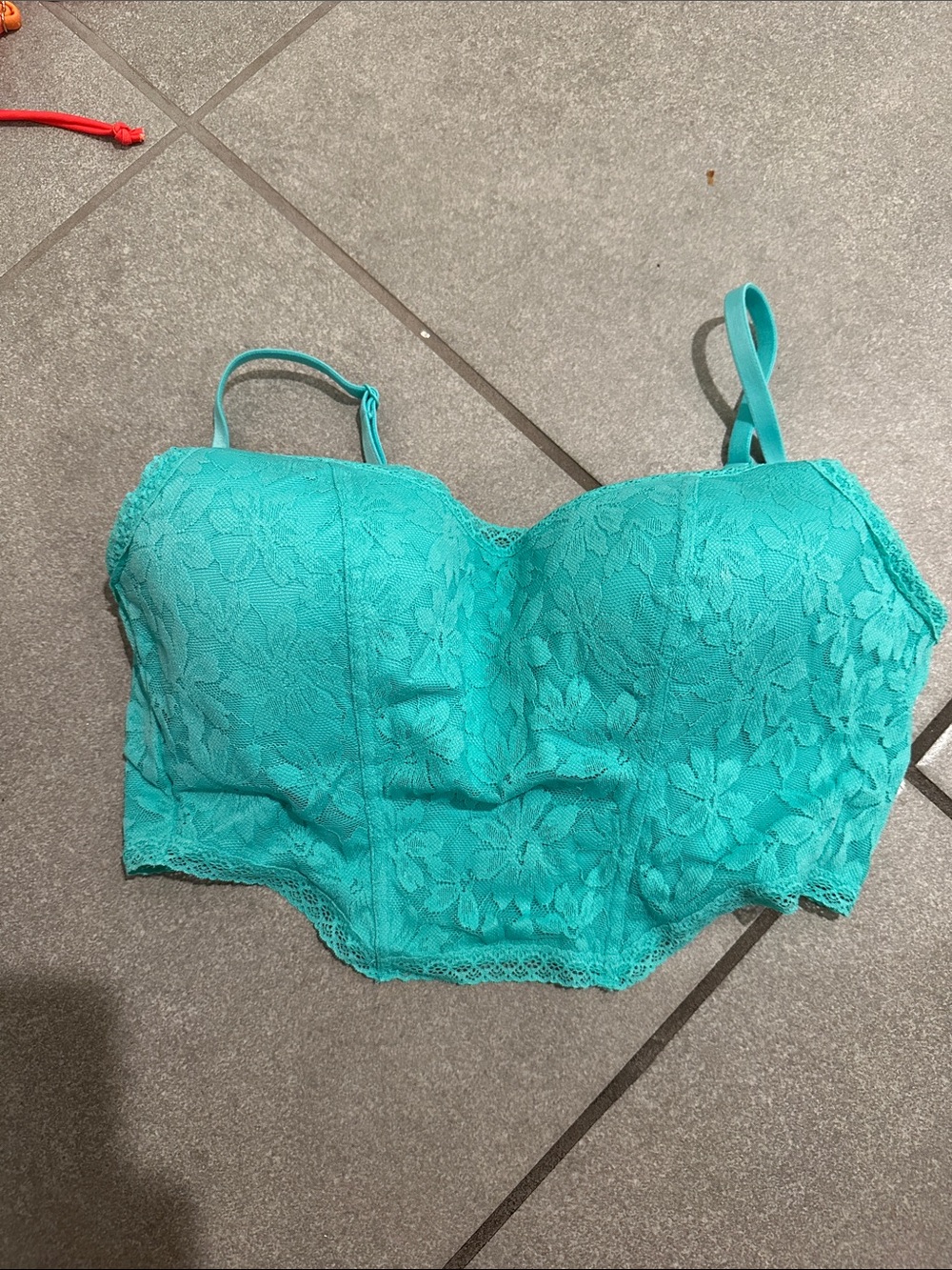 PINK Victoria's Secret Teal Lace Longline Bandeau